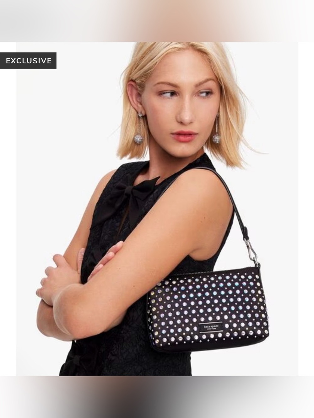 kate spade New York lulu Crystal embellished seat west pochette - Picture 3 of 4